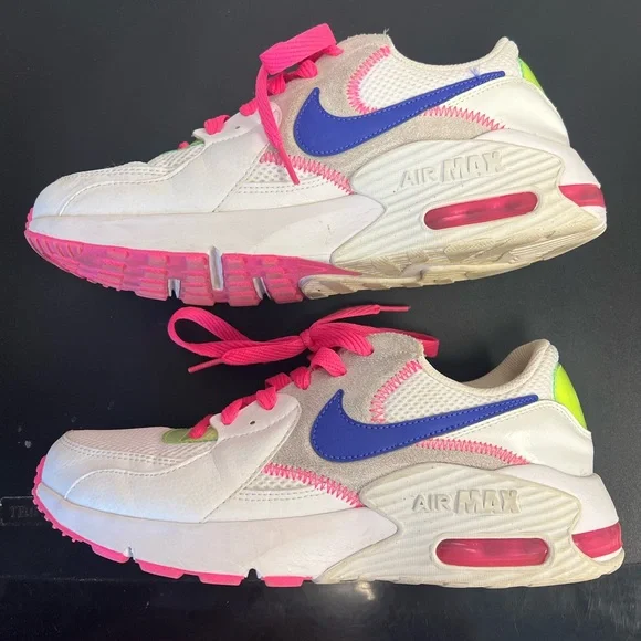 Nike Women’s Sneakers Shoes Neon Air Max Excee White, Pink, Blue, and Green 10 - Picture 5 of 6